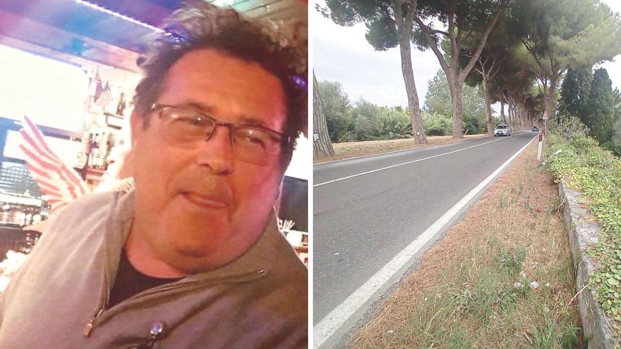 
	Franco Novelli e la strada in ui &egrave; avvenuto l'incidente

