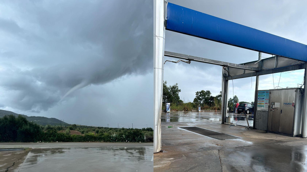 La tromba d'aria e l'autolavaggio distrutto 