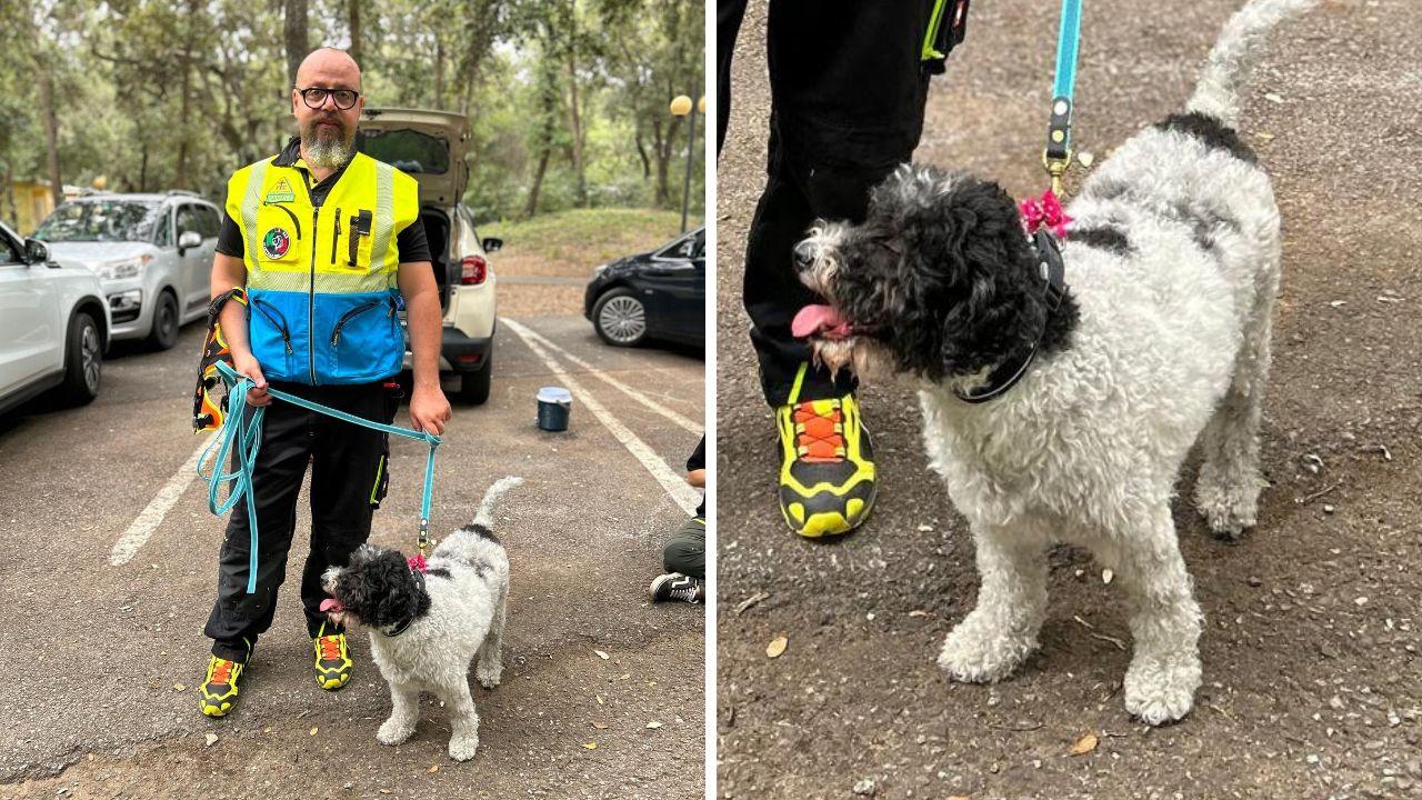 Daniele Novelli con il cane Macchia