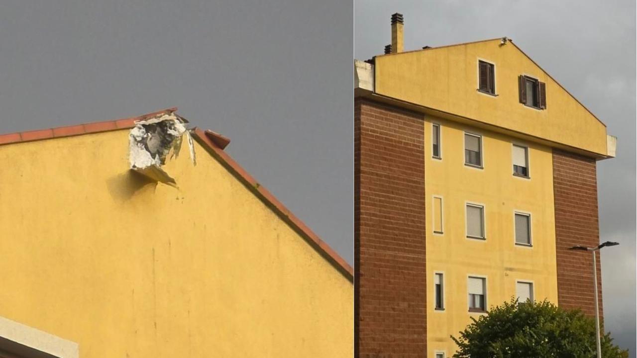 Sassari, palazzina colpita da un fulmine a Sant’Orsola