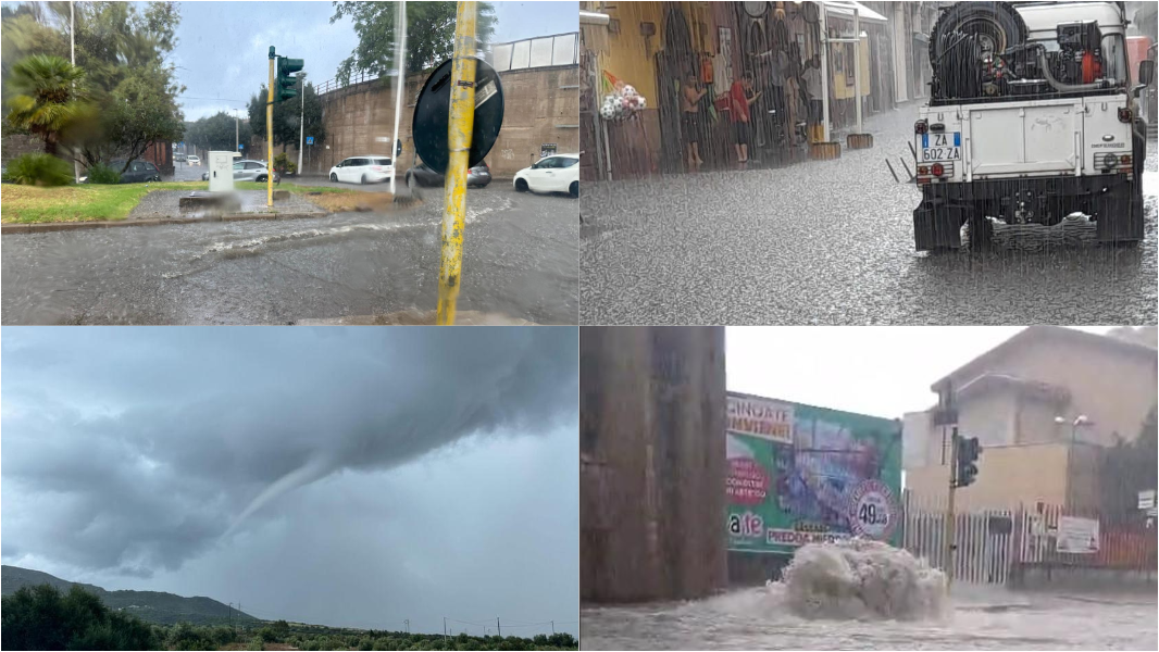 Nubifragi e trombe d’aria, il racconto della giornata di maltempo in Sardegna