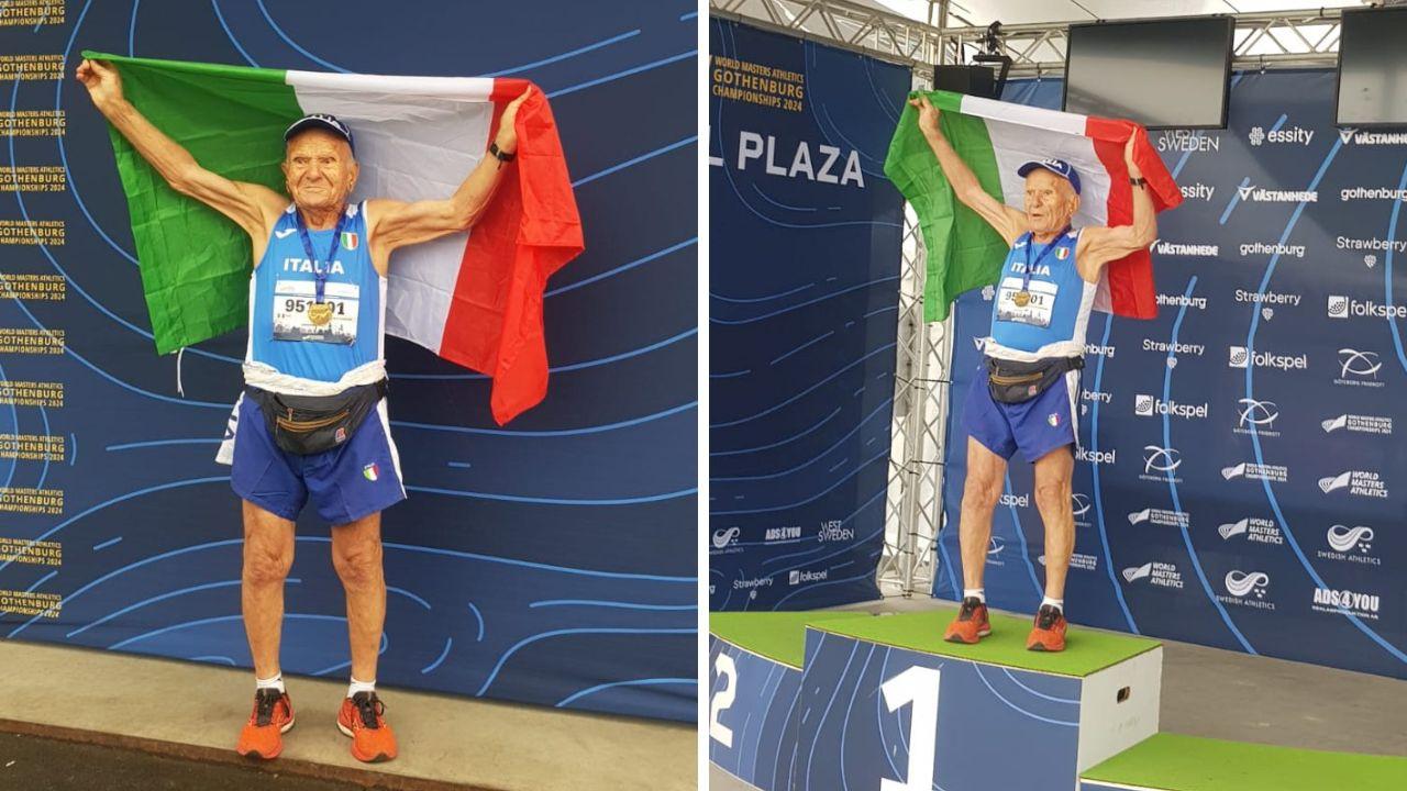 Podismo, sale sul tetto del mondo a 95 anni: un’altra impresa per Angelo Squadrone