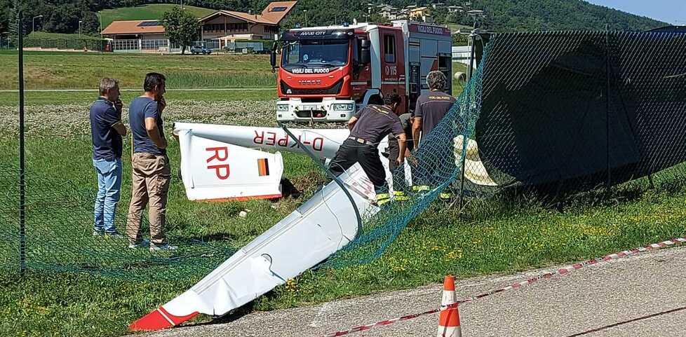 Pavullo, aliante si schianta in decollo: il pilota muore schiacciato<br>
