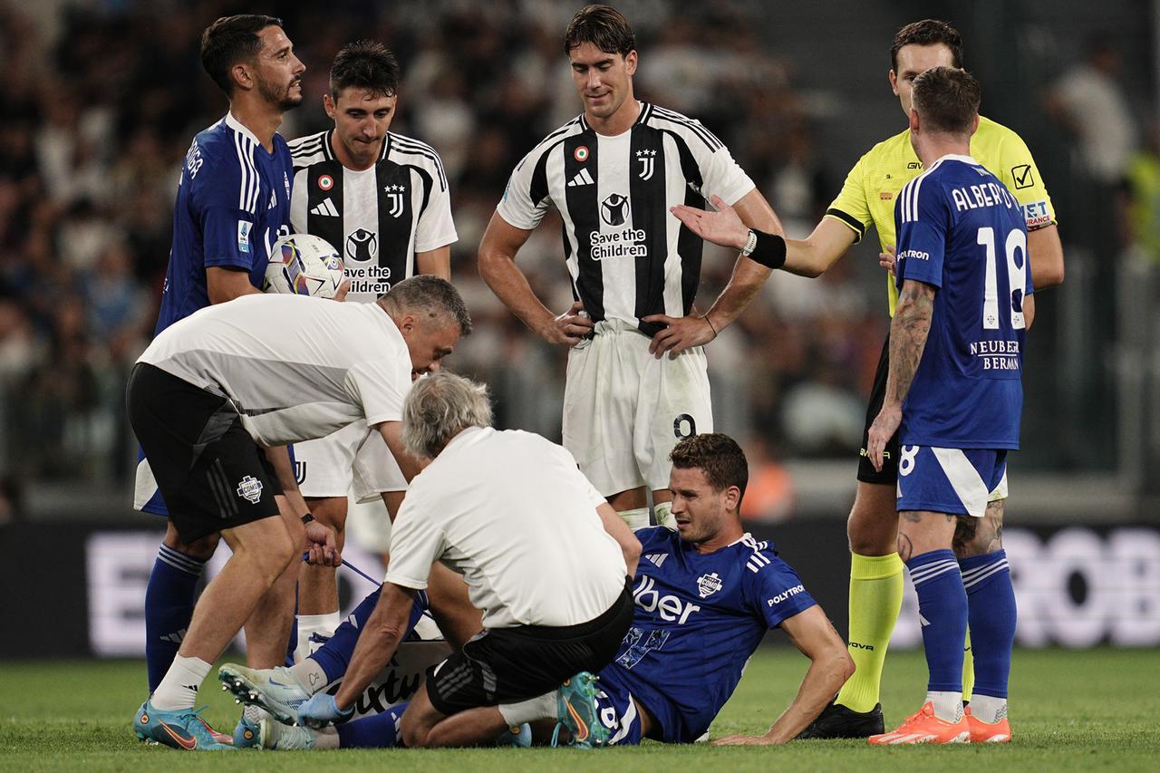 
	Abildgaard a terra dopo il pestone rimediato contro la Juventus

