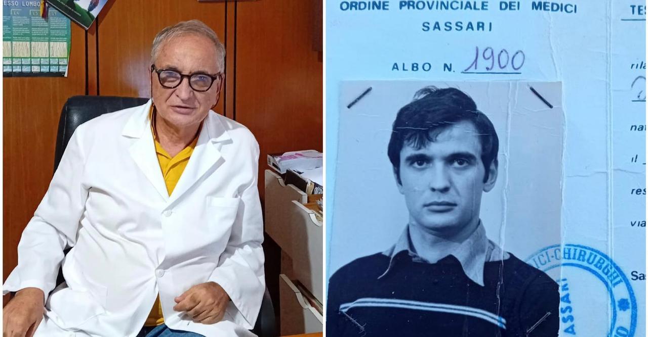 
	Michele Demontis oggi e, accanto, l'iscrizione all'Ordine dei medici nel 1979

