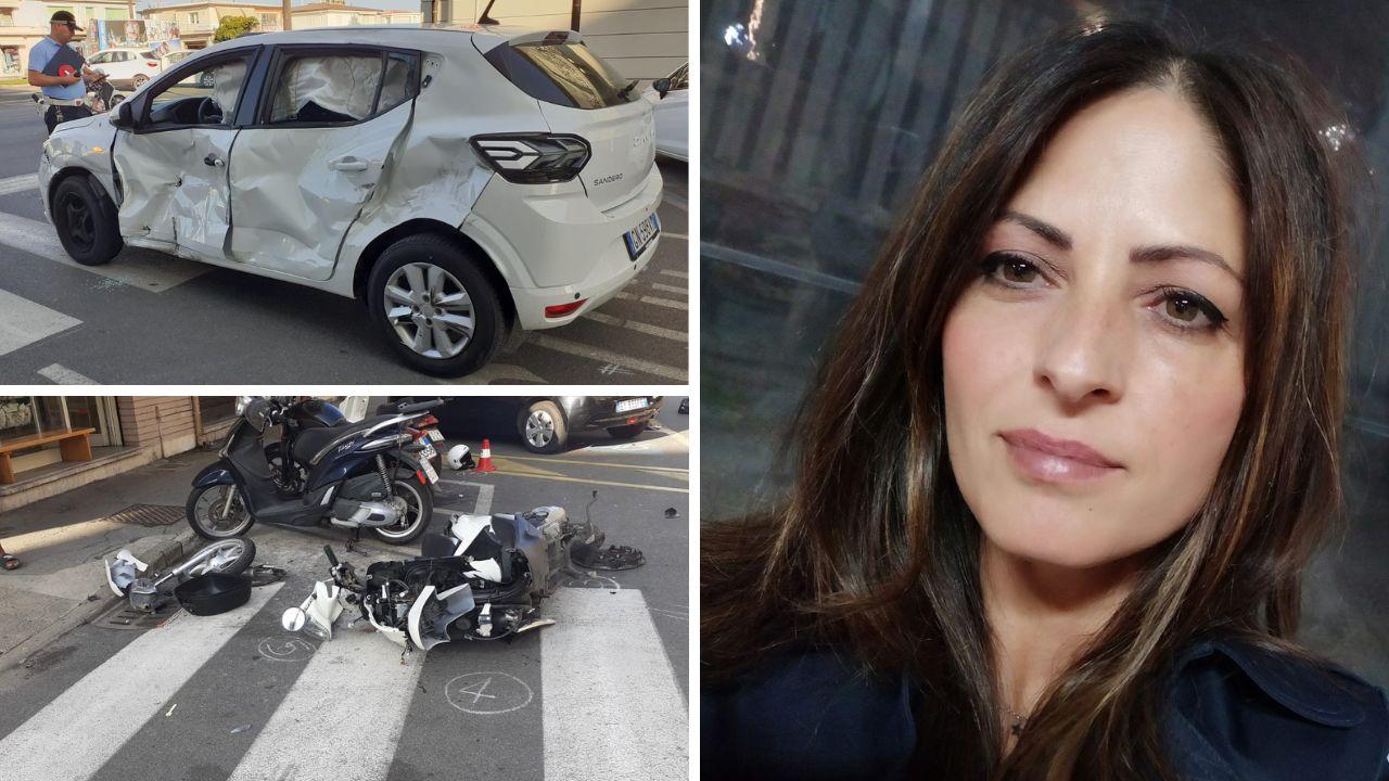 La macchina che ha travolto la donna, lo scooter su cui viaggiava la vittima e Laura Chiricuta