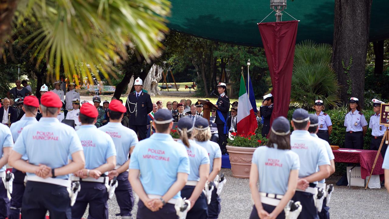 Agenti della polizia municipale di Livorno (foto Franco Silvi)