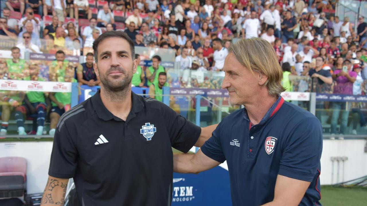 Davide Nicola con il collega Cesc Fabregas
