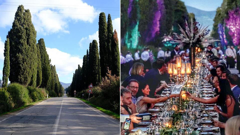 Una recente edizione della cena dei mille sul viale di Bolgheri