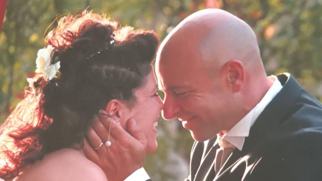 Luca Giannecchini e Lucia Sarconio nel giorno del matrimonio