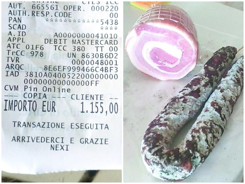 Formaggi e salsicce venduti a Porto Istana a peso d’oro ai gestori di una gastronomia