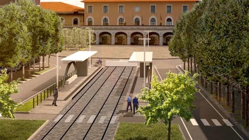 Una simulazione grafica del capolinea della tramvia alla stazione