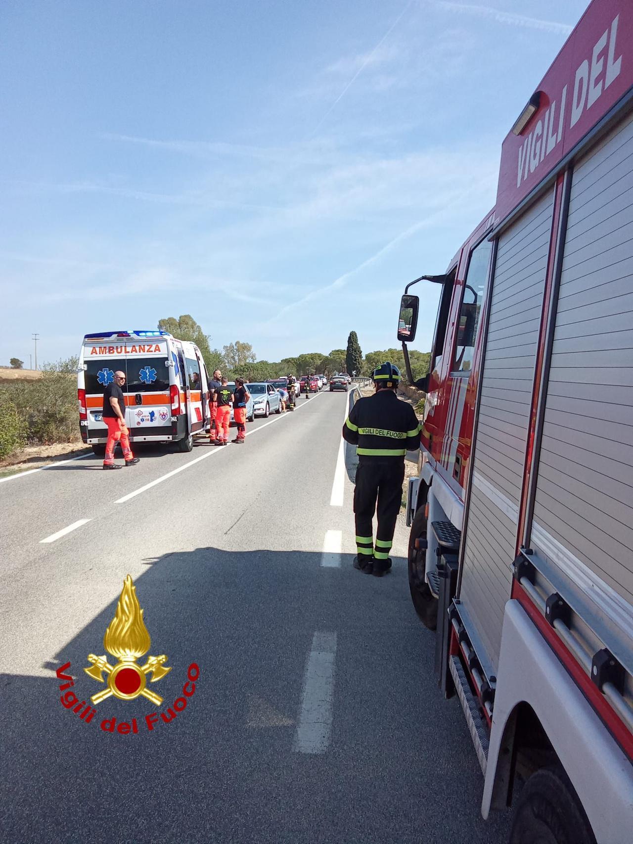 
	L'intervento dei Vigili del fuoco sulla 125

