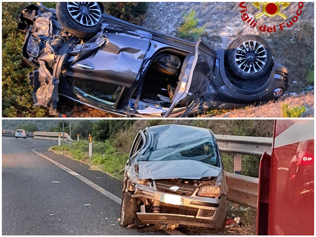Violento tamponamento sulla Sassari-Alghero: un’auto in cunetta, l’altra si schianta sul guard rail