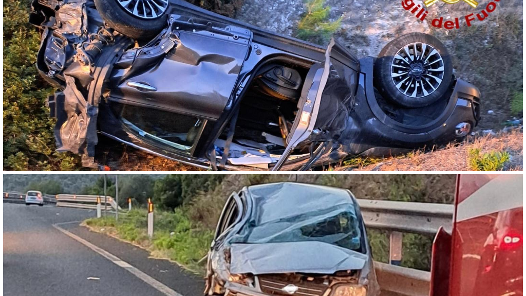 Violento tamponamento sulla Sassari-Alghero: un’auto in cunetta, l’altra si schianta sul guard rail