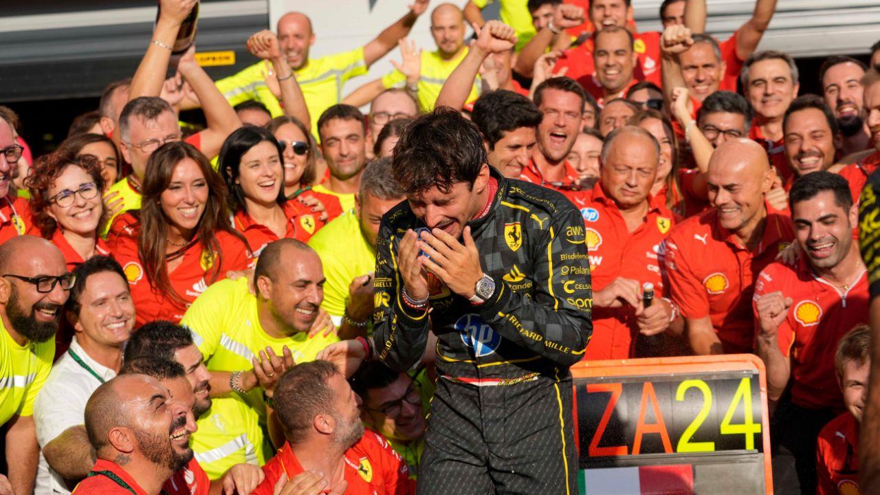 
	La gioia di Charles Leclerc a Monza&nbsp;

