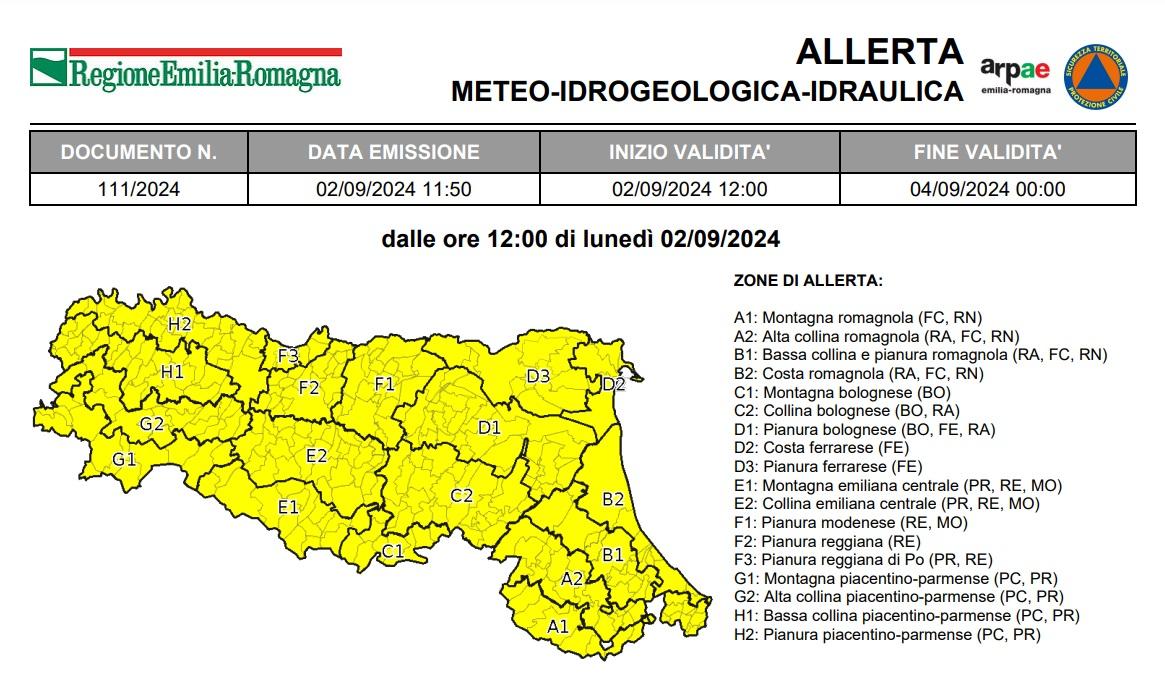Fine del caldo africano? Temporali in arrivo, allerta gialla in Emilia Romagna