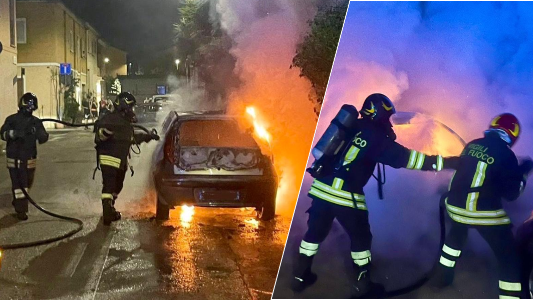 Notte di fuoco a Olbia: due auto date alle fiamme in contemporanea