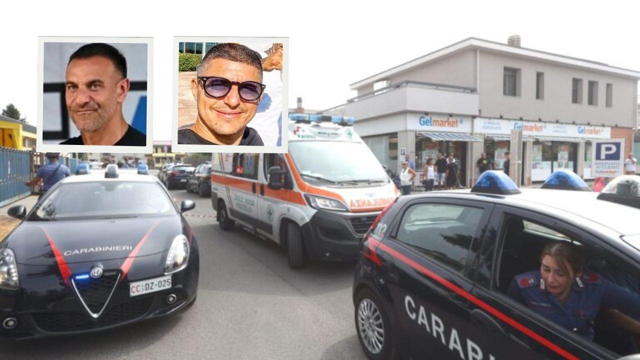 Il luogo della tragedia; in alto a sinistra Beretta e accanto Bellocco