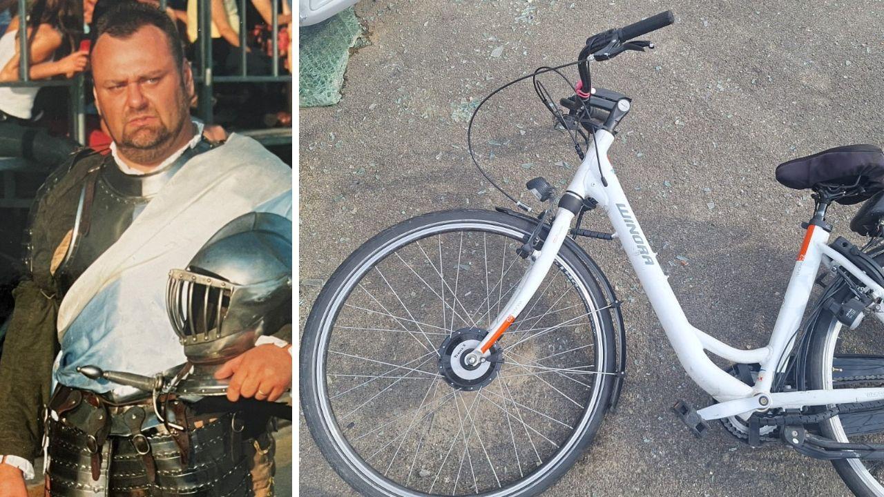 Luca Franceschi e la sua bici dopo la tragedia