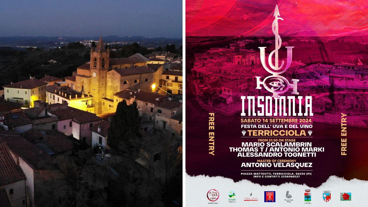 
	Il borgo di Terricciola e la locandina dell'evento

