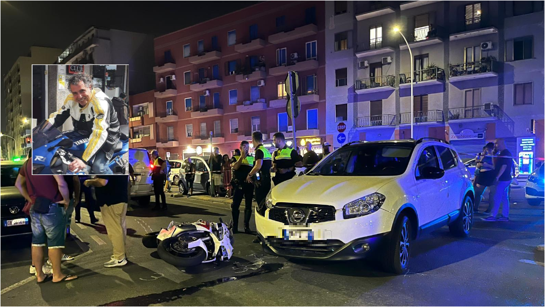 Il luogo dell'incidente mortale (foto Mario Rosas) e la vittima Gianfranco Poddesu 