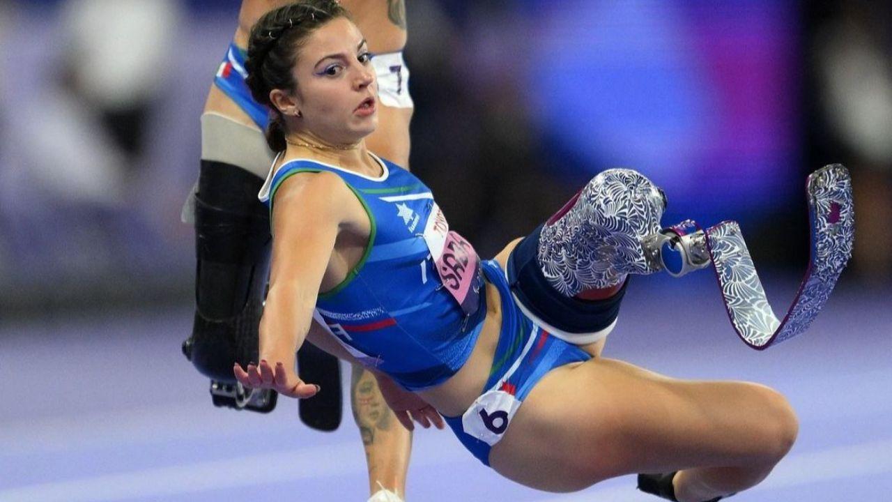 La caduta di Ambra (foto da Instagram Paraathletics)