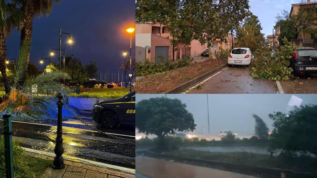 Olbia, conta dei danni dopo la tempesta: alberi abbattuti e tetti scoperchiati