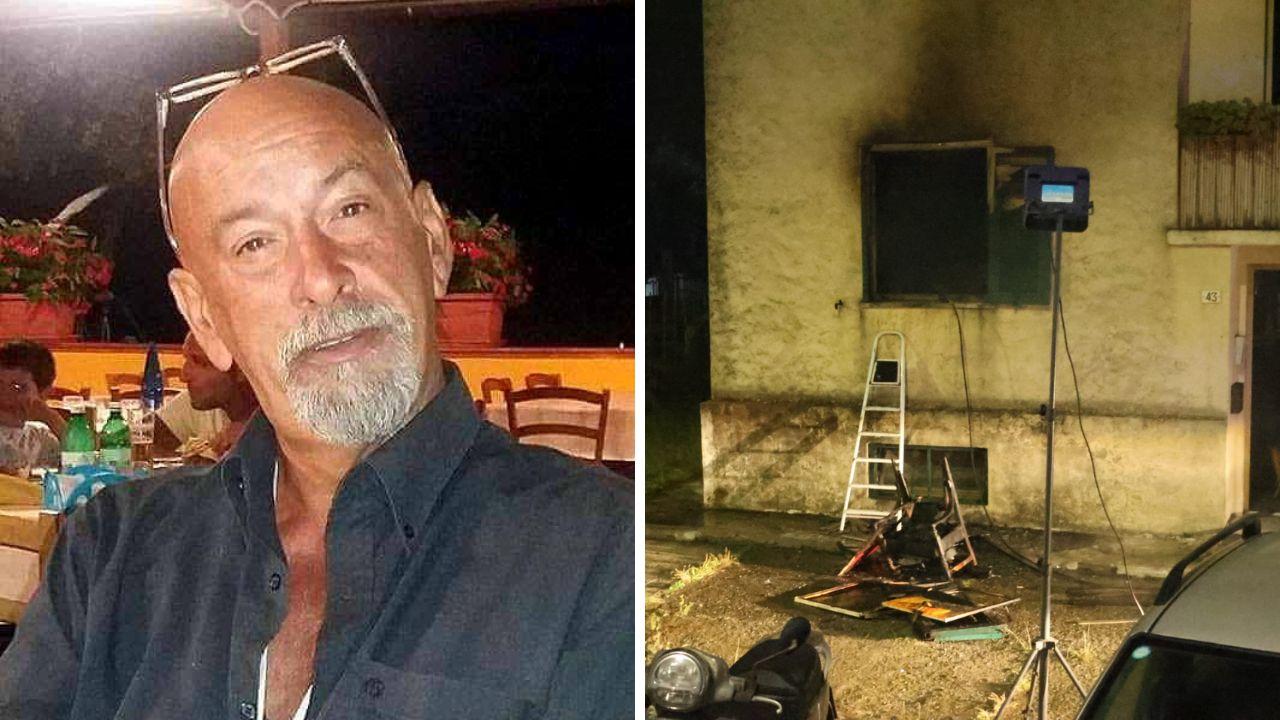 
	Liano Baldi e la palazzina andata a fuoco (Foto Matelli/Cuffaro)


