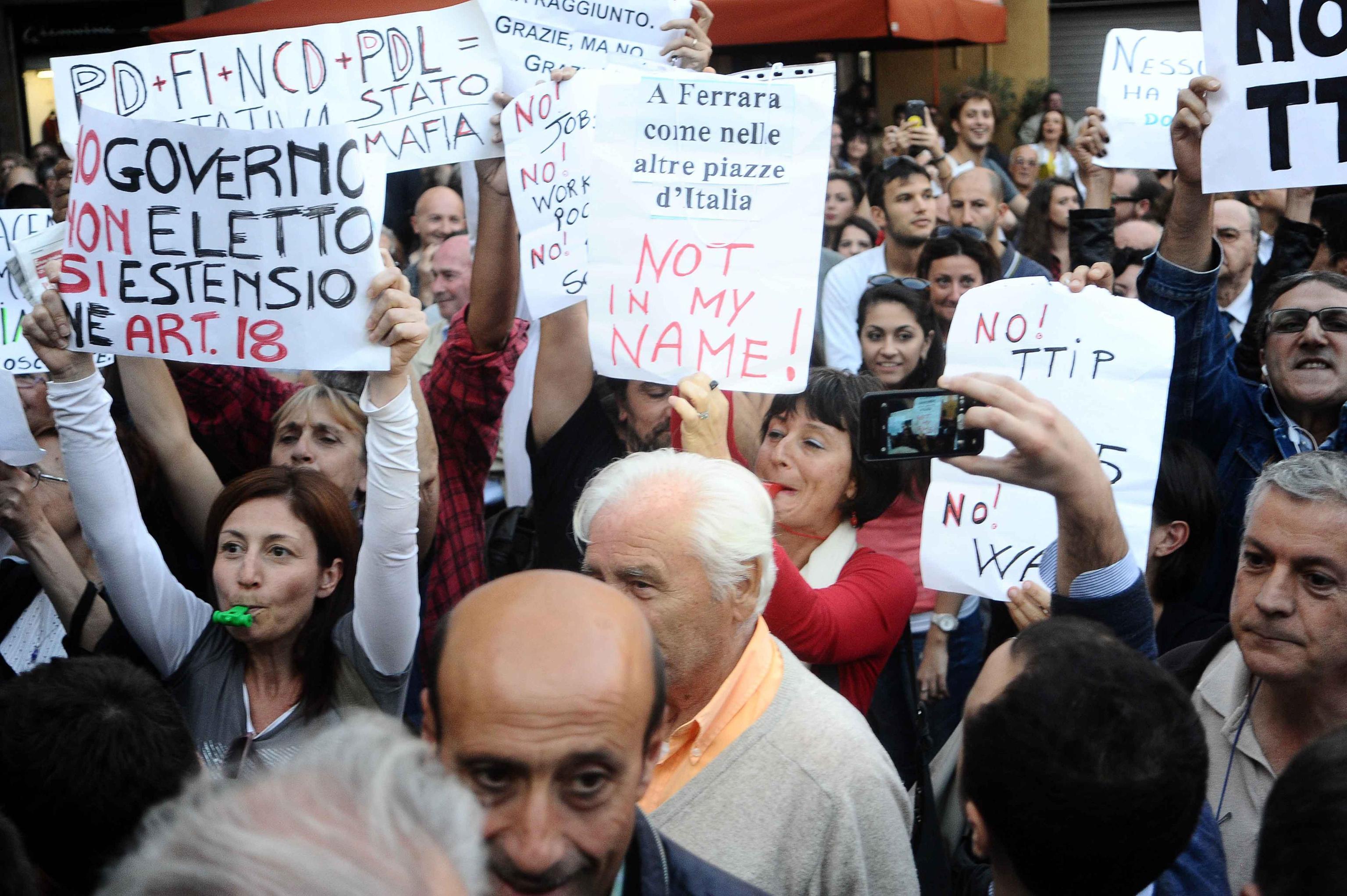 Protesta contro Renzi