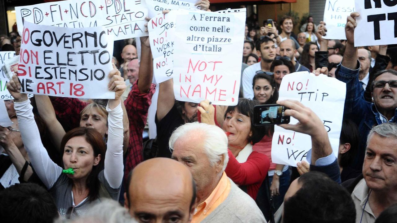 Protesta contro Renzi