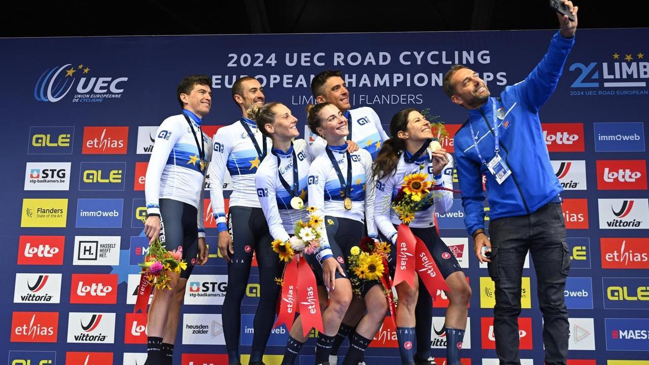 Vittoria Guazzini medaglia d’oro nella staffetta mista agli Europei di ciclismo