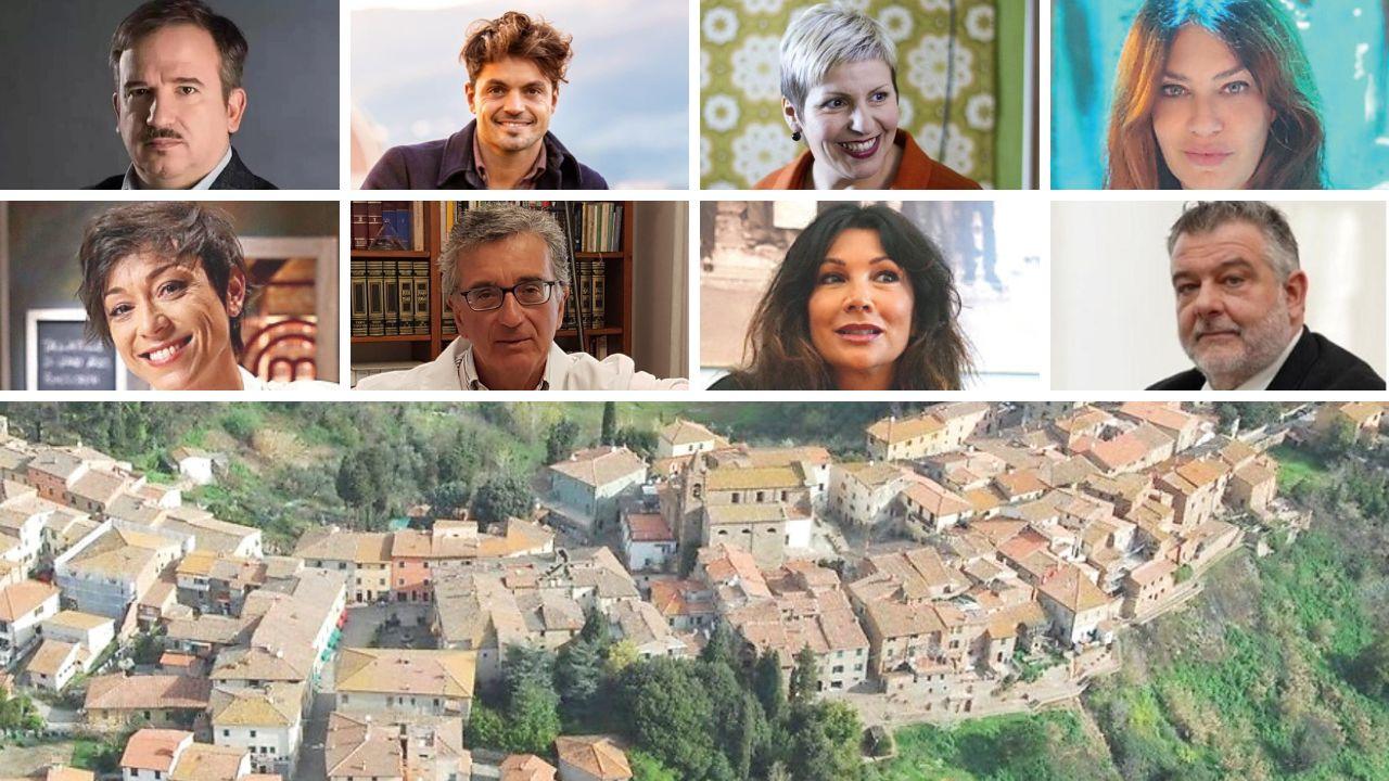 
	I protagonisti dell'iniziativa e il borgo di Terricciola dall'alto

