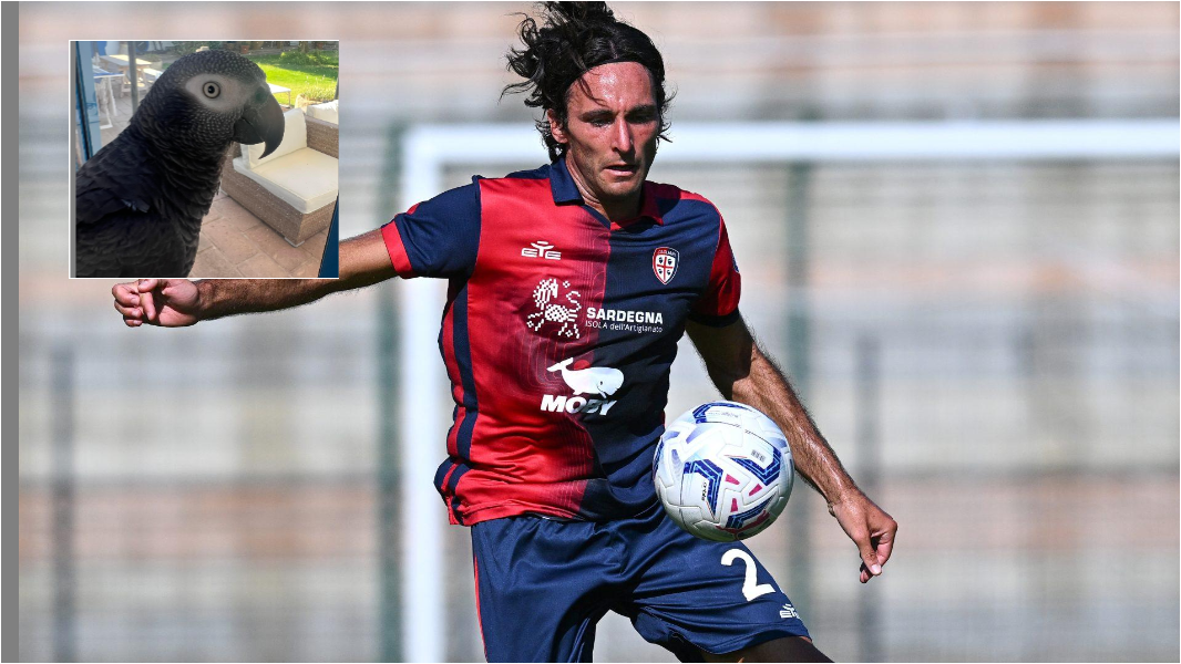 Il difensore del Cagliari e il pappagallo Timmy