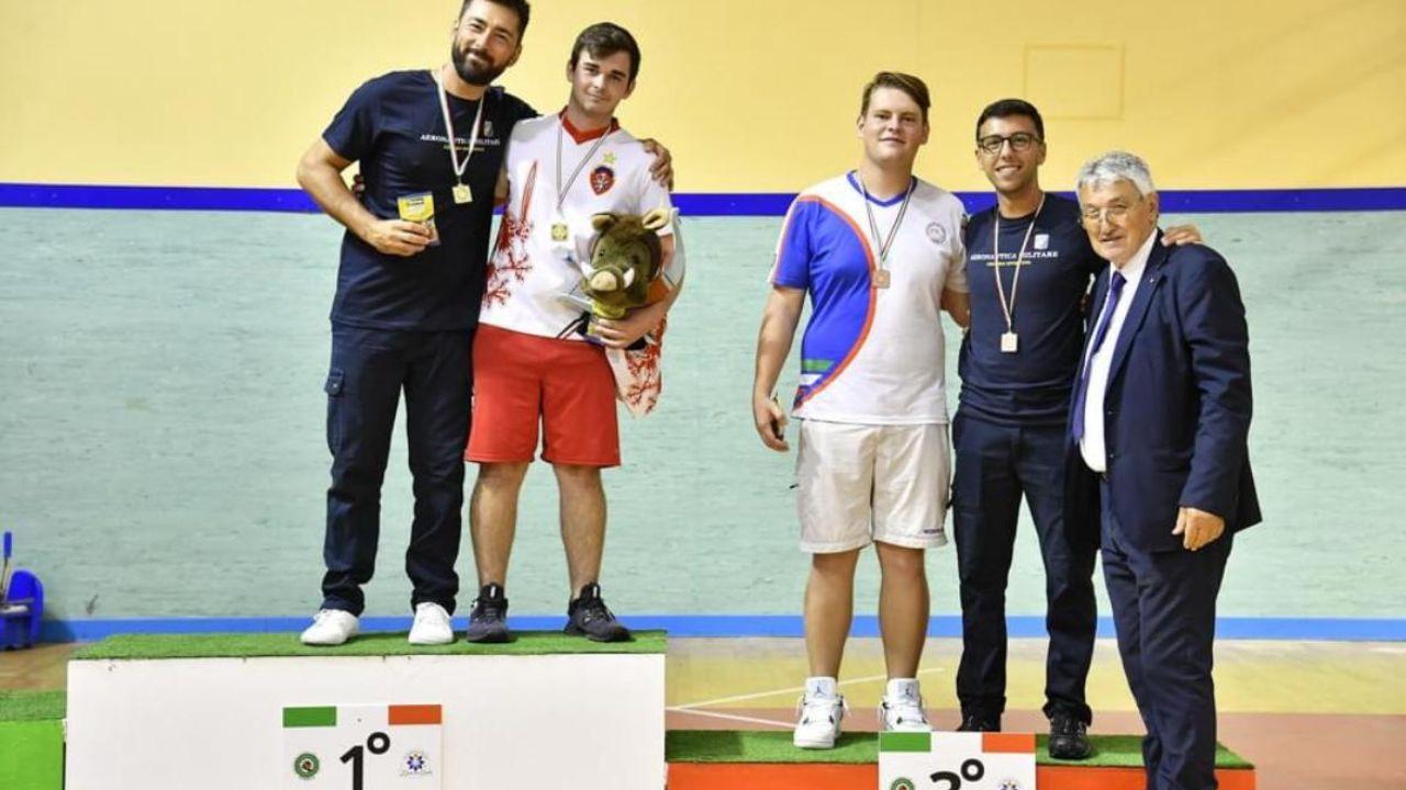 Nespoli e Bilisari con l’oro, Borsani e Musolesi con l’argento e il l presidente Fitarco, Mario Scarsella