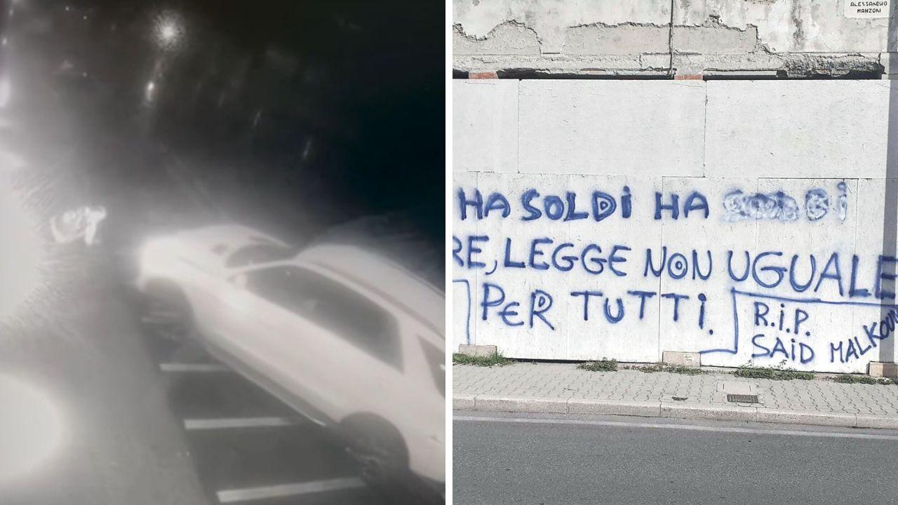 
	A sinistra l'investimento del rapinatore, a destra il luogo della tragedia

