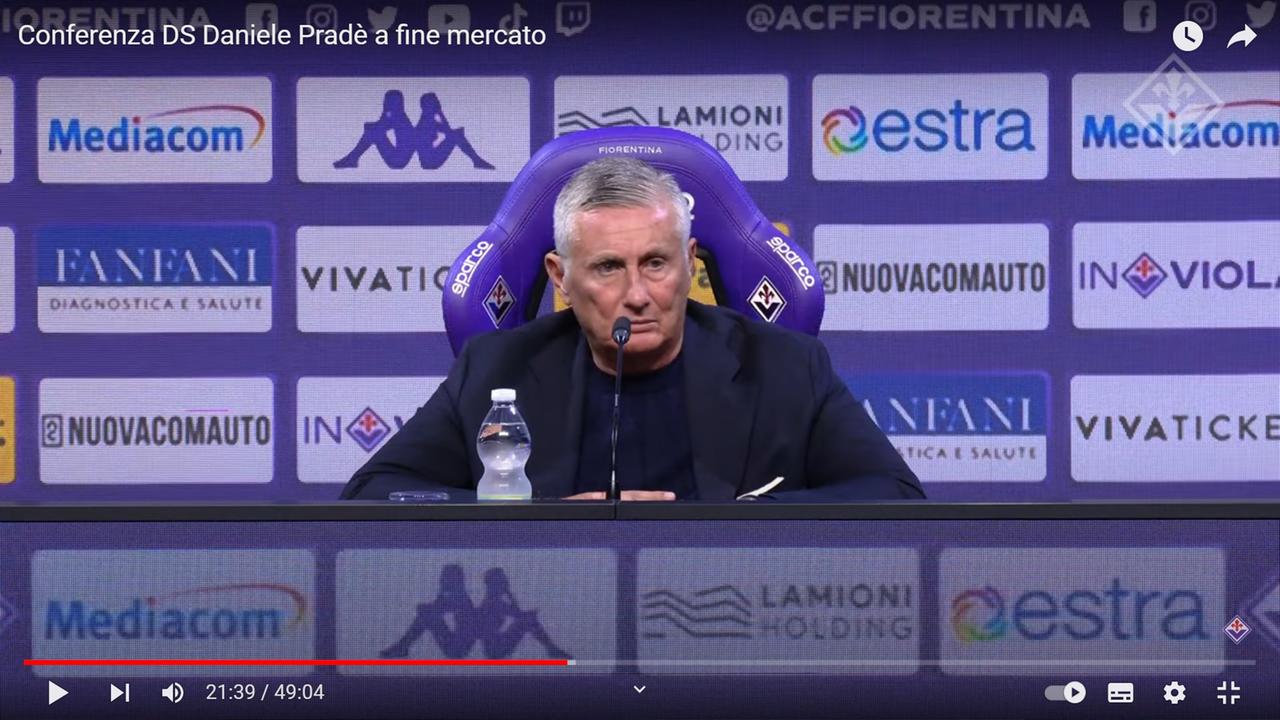 Il ds della Fiorentina Daniele Pradè