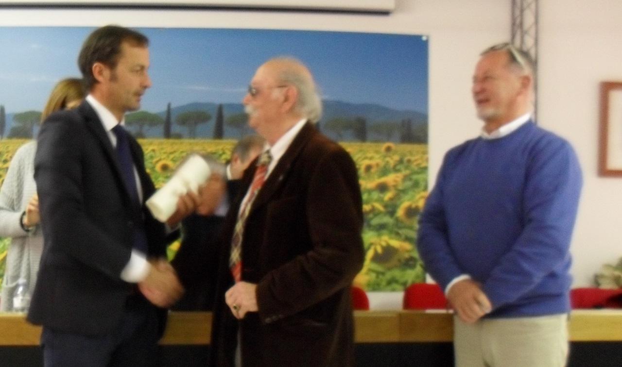 
	Da sinistra Breda, Cafaggi e Tortelli alla premiazione del 2017

