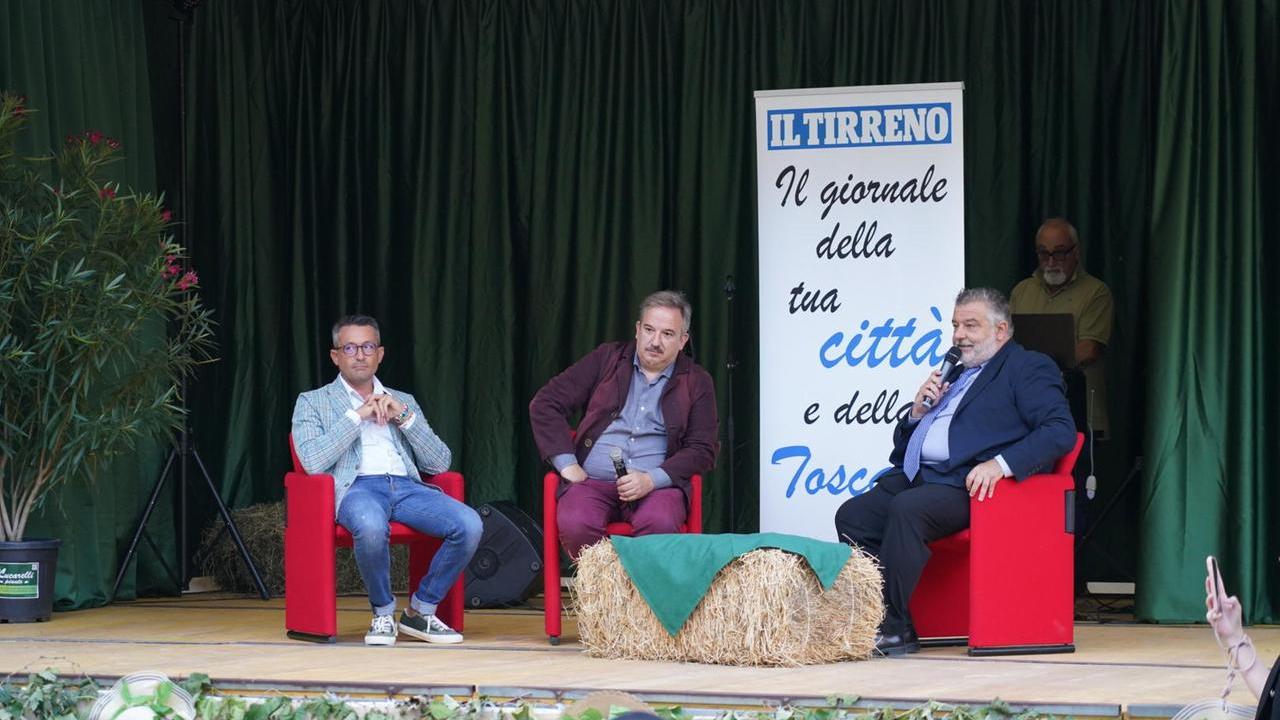Da sinistra: Matteo Arcenni, Luca Telese e Cristiano Marcacci (foto Franco Silvi)