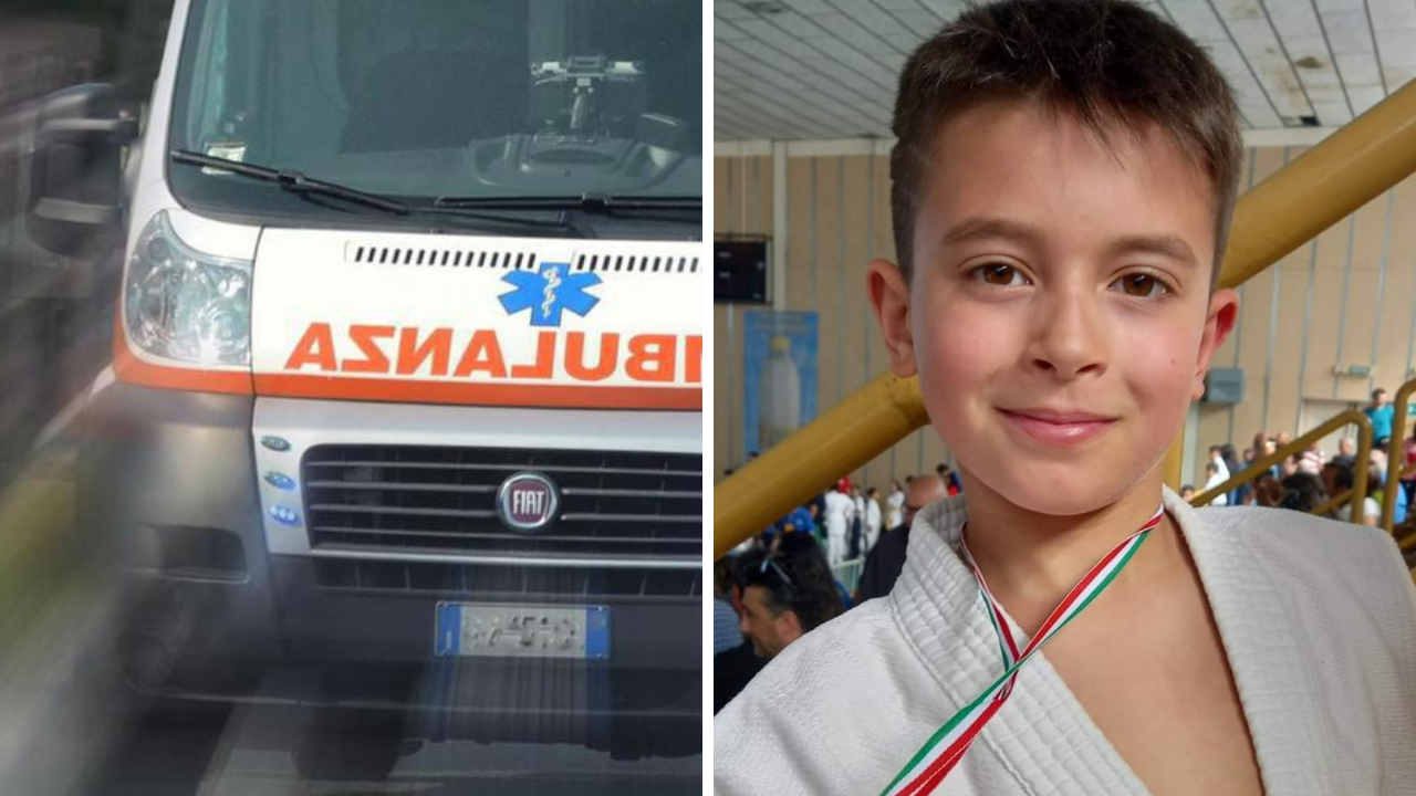 Um'ambulanza e il piccolo Gioele Putzu