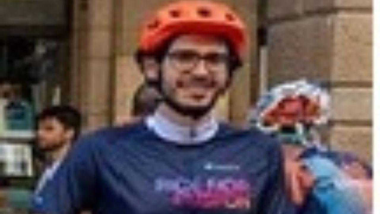 Jacopo Lombardo con la sua bici nella Ride4Fusion