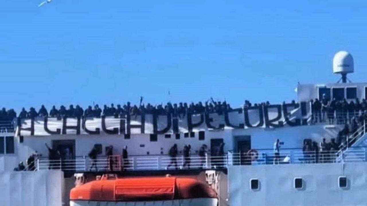 Cagliari-Napoli, lo striscione dei tifosi partenopei: «A caccia di pecore»