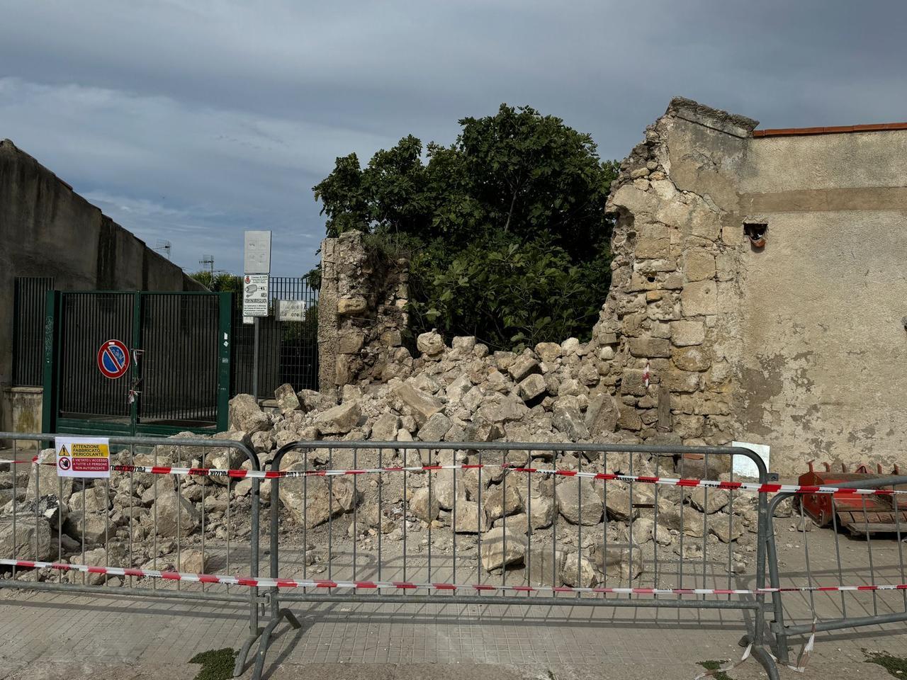 Usini, crolla la facciata dell’antica chiesa di San Giovanni Battista