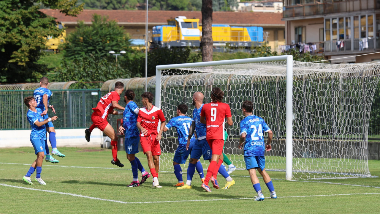 Un’azione della partita contro il Lentigione (foto Giovanni Tarducci)