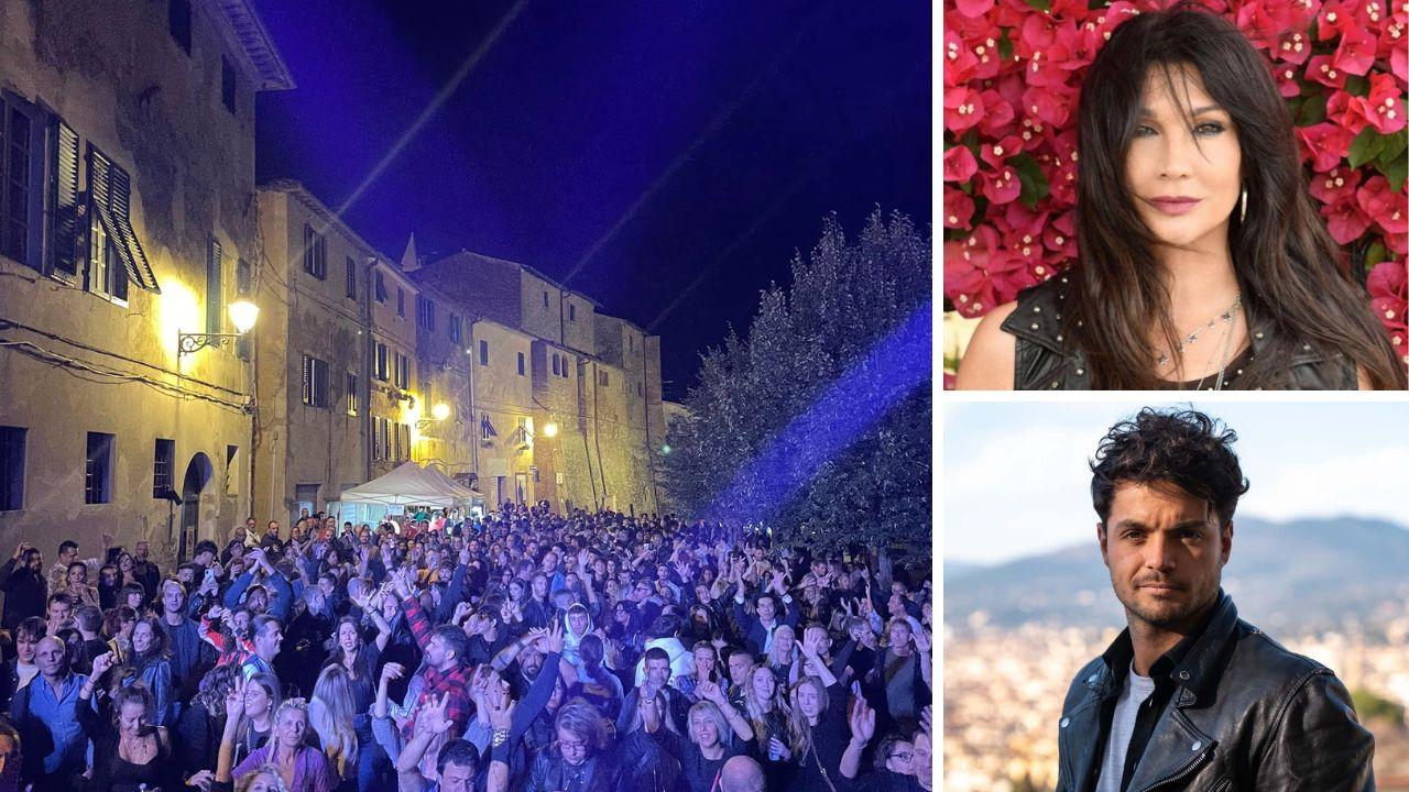 
	Il borgo di Terricciola durante la Festa dell'Uva; a destra Luisa Corna e Wikipedro

