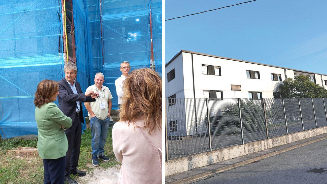 Il presidente della Provincia Angori in visita al cantiere e la sede “provvisoria” a La Scala