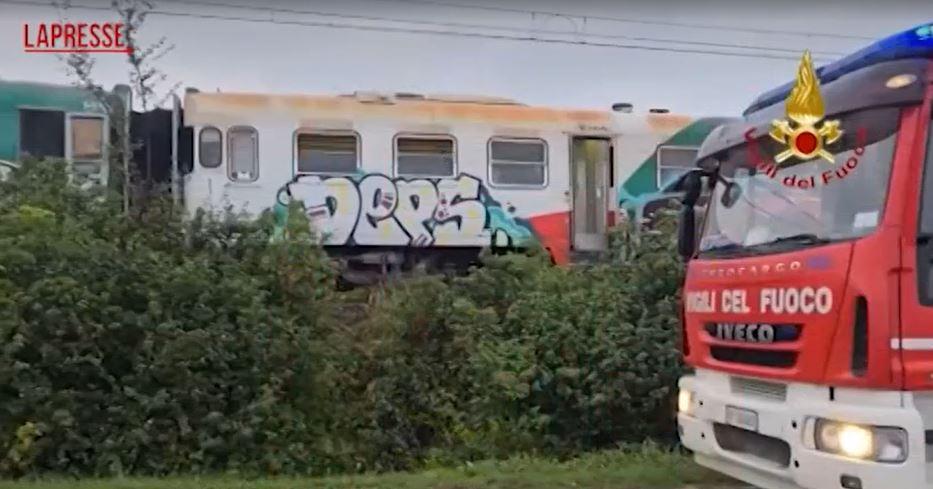 Treno a fuoco sulla Suzzara-Ferrara, nove feriti