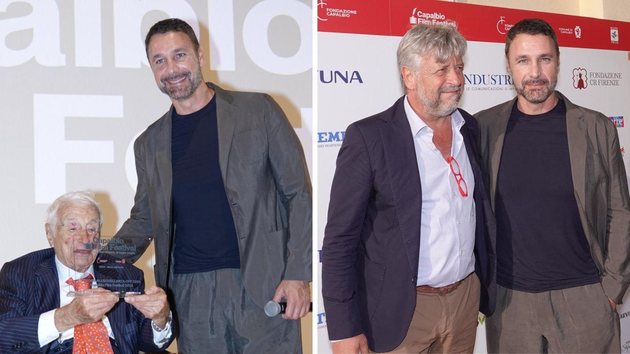 
	A sinistra Raoul Bova con il produttore Fulvio Lucisano, a destra con il sindaco di Capalbio, Gianfranco Chelini (foto Enzo Russo)

