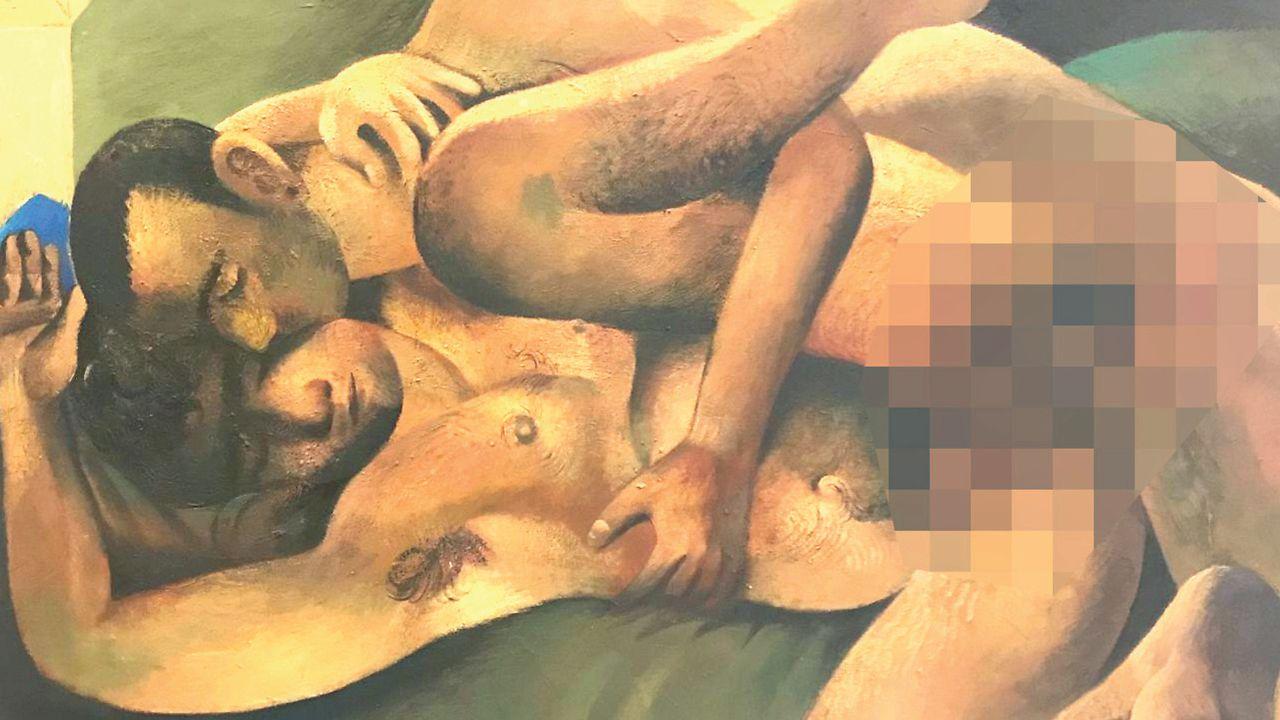Una delle opere in mostra