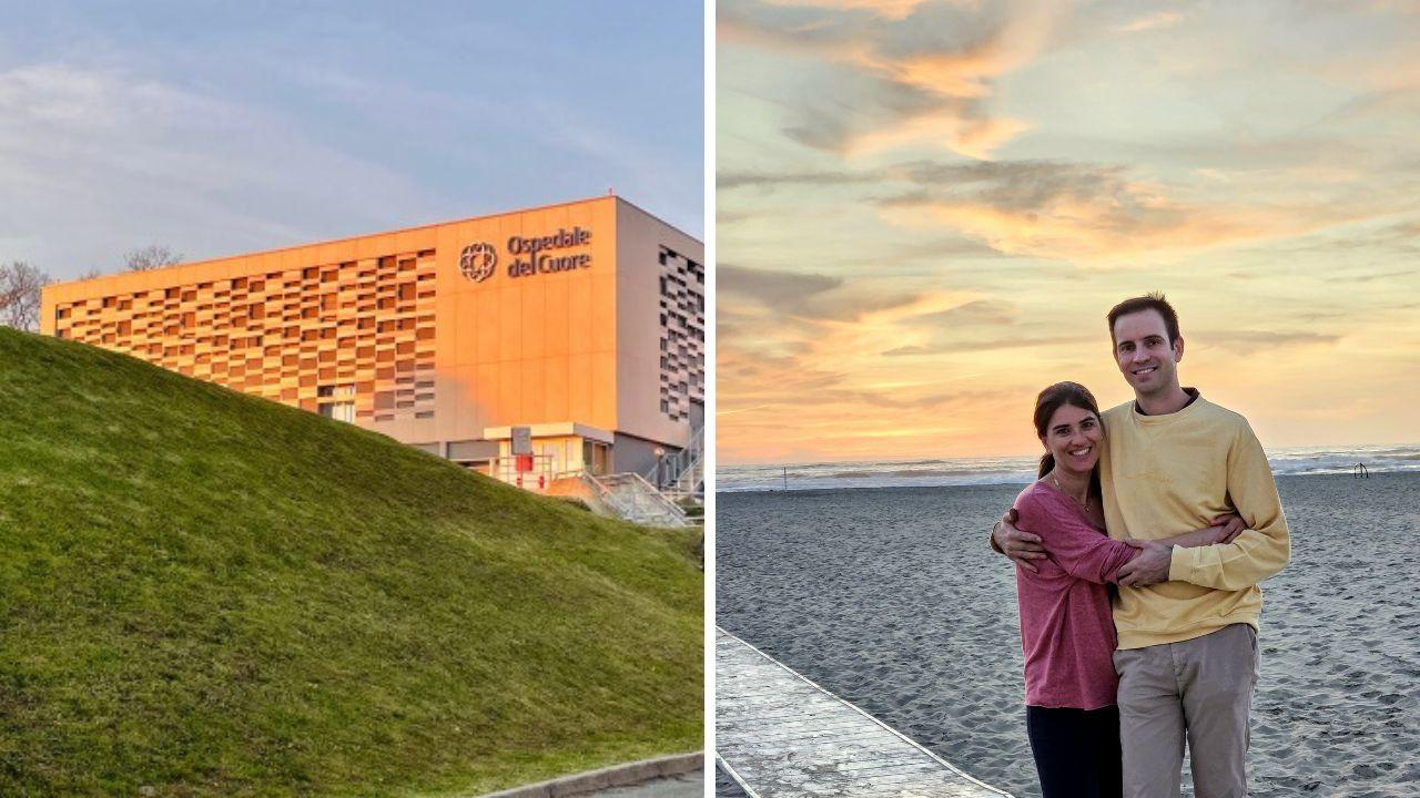 Amelia Lacatus e Alessandro Martinelli, l’esterno dell’Ospedale del Cuore